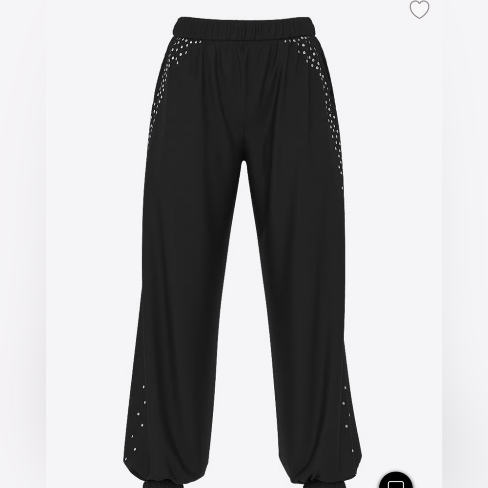 Victoria's Secret Black Wide Leg Pants with Studded Accents